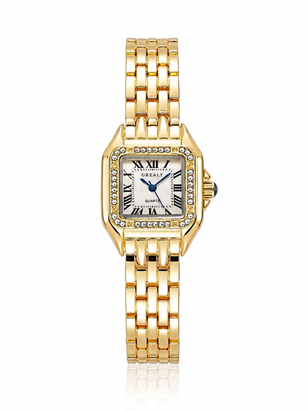 Gold Ladies Bracelet Watch - Classic Square Face